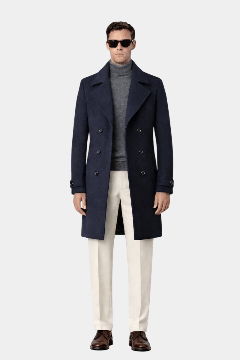 Ckesemen Double Breasted Slim-Fit Wool Coat