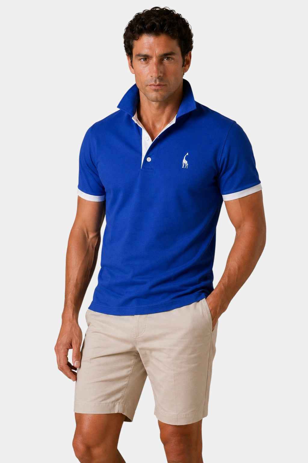 Cotton Blend Embroidered Polo Shirt