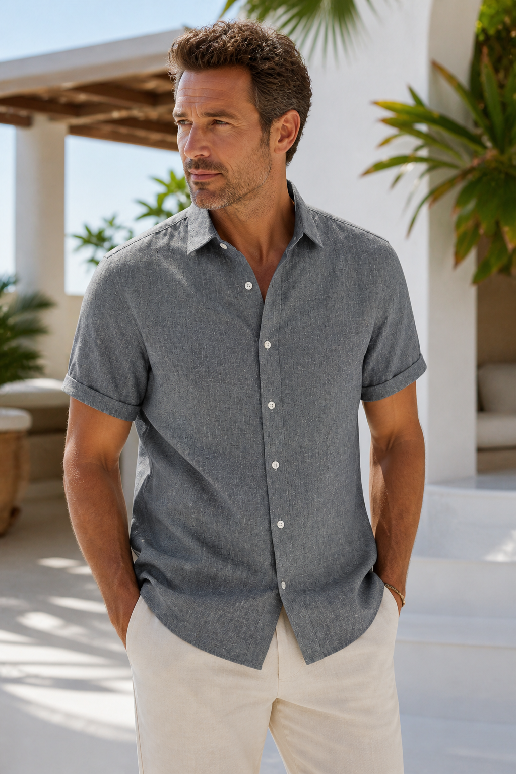 Lightweight Linen Short Sleeve Shirt