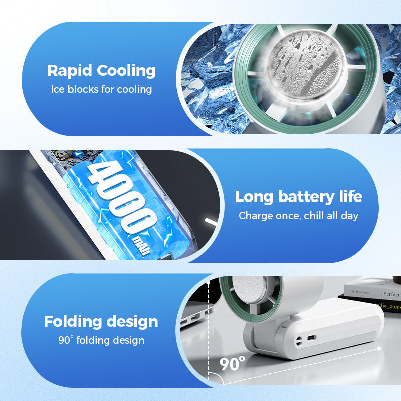 Handheld Portable Fan with Ice Cooler⚡