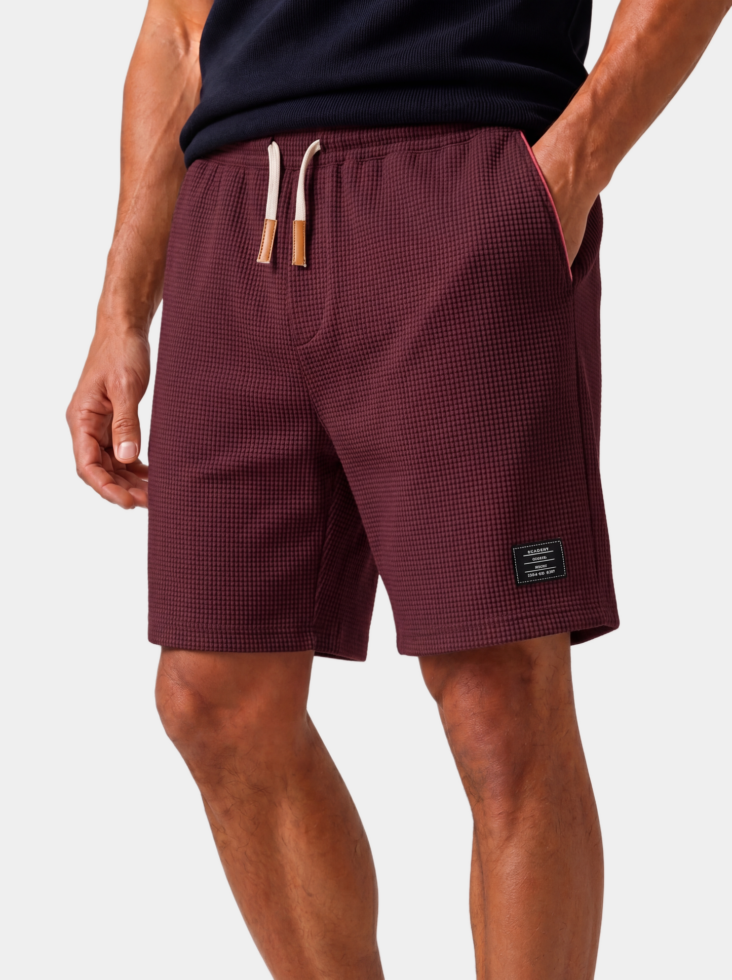 Waffle Textured Cotton-Blend Shorts
