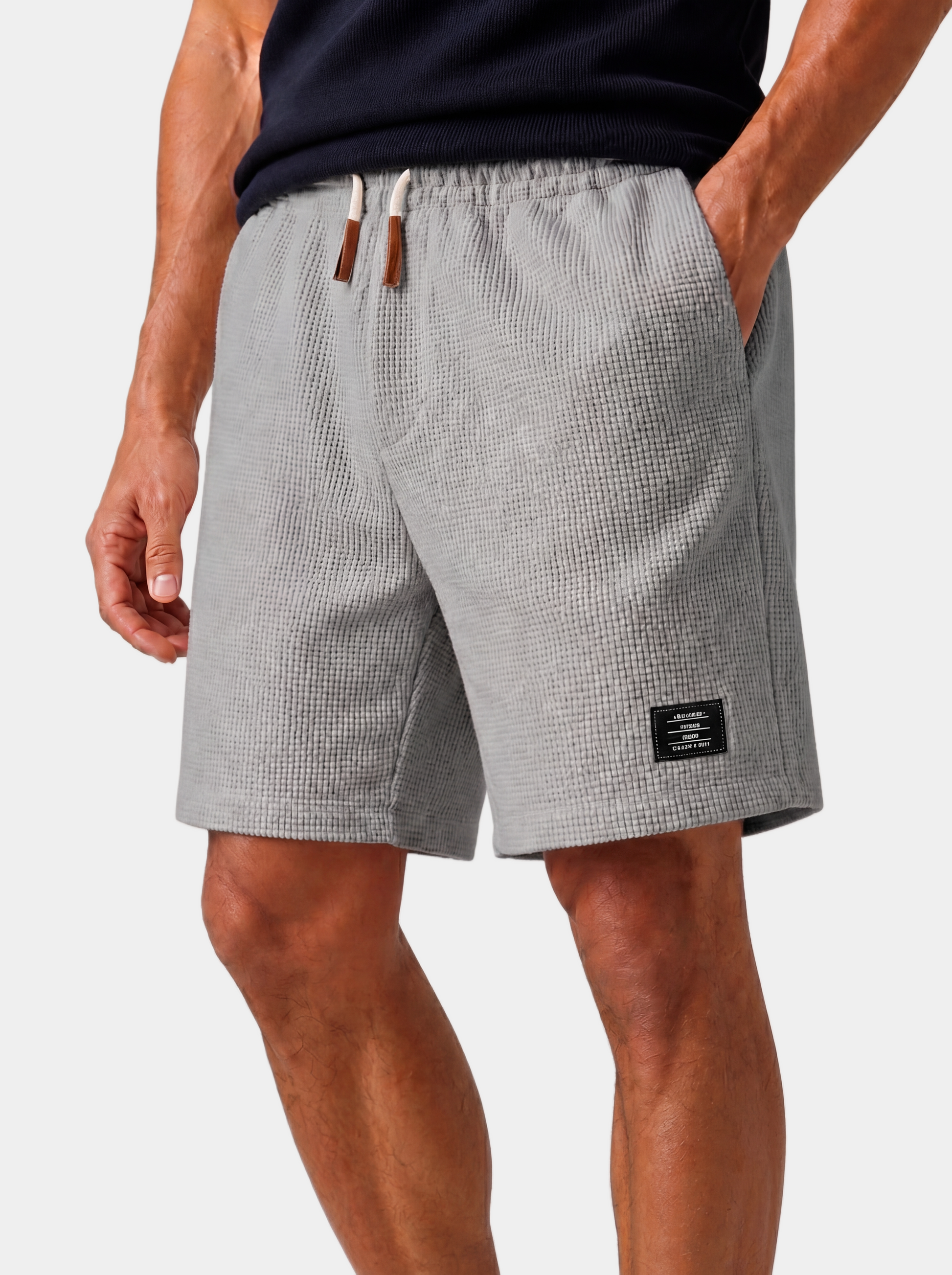 Waffle Textured Cotton-Blend Shorts