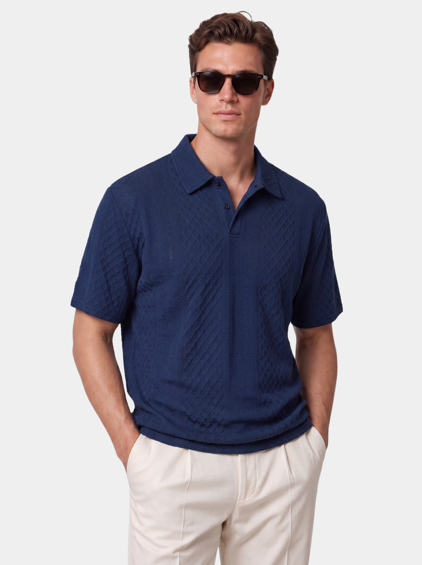 Classic Textured Jacquard Polo Shirt