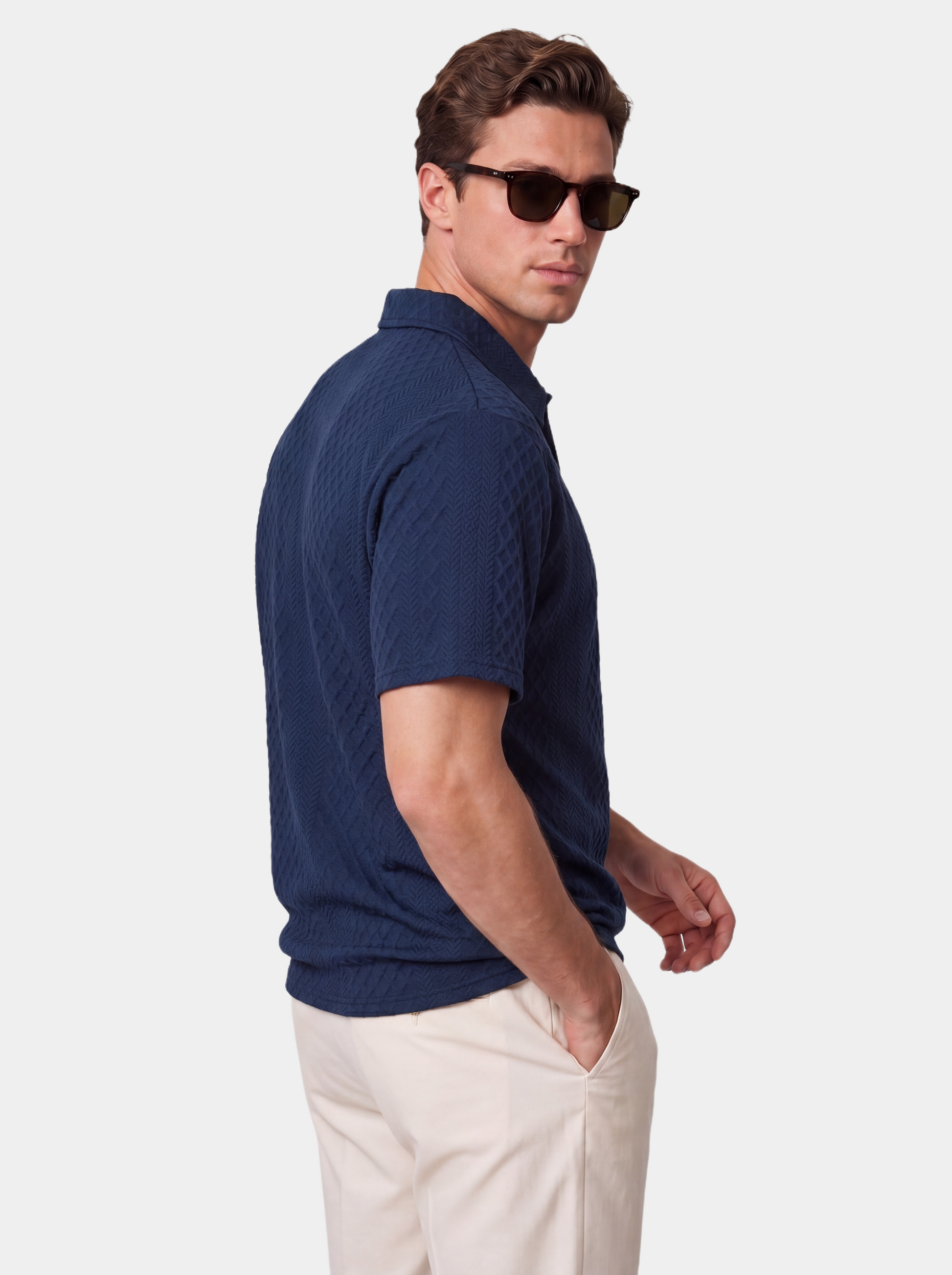Classic Textured Jacquard Polo Shirt