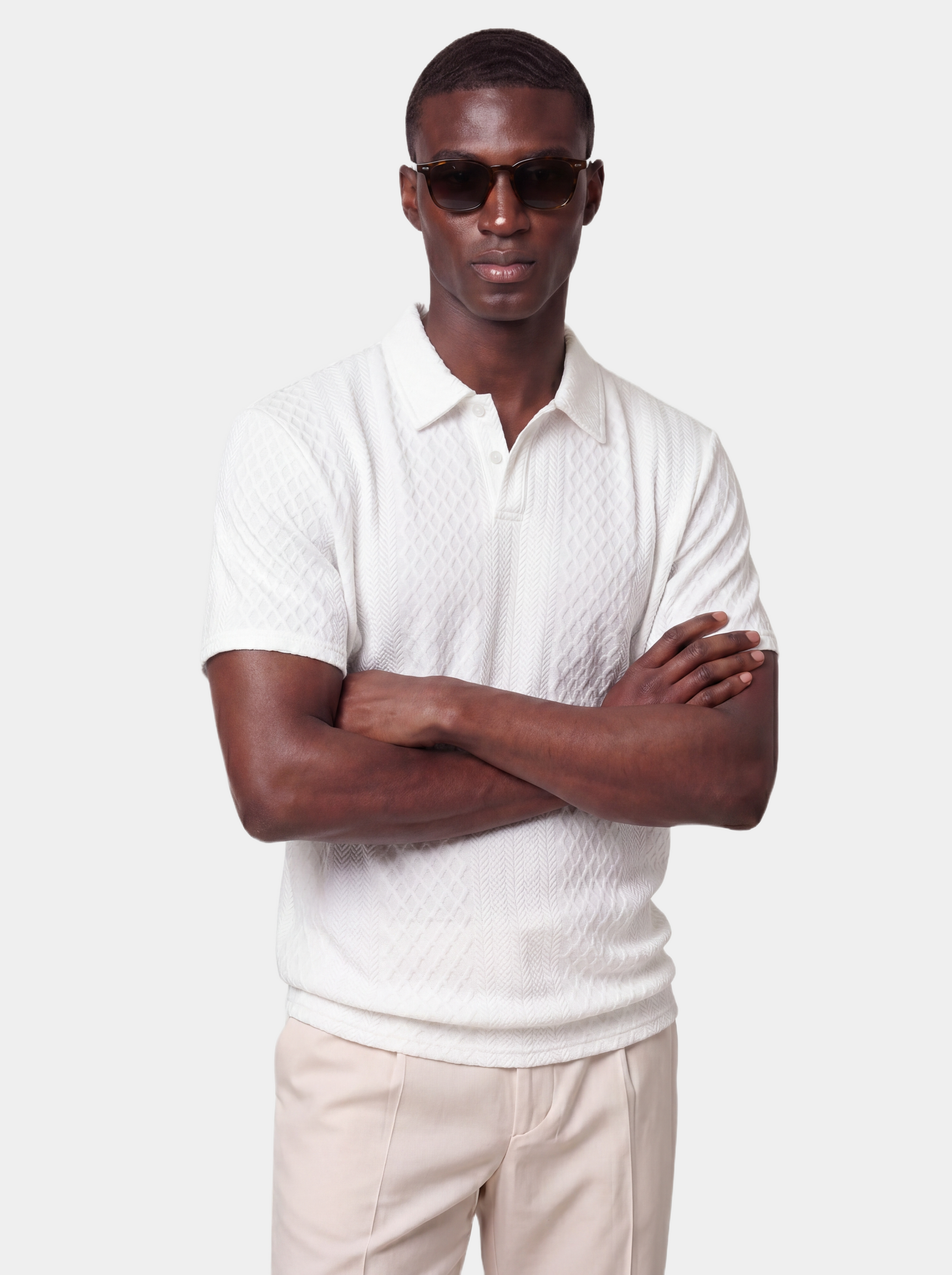Classic Textured Jacquard Polo Shirt