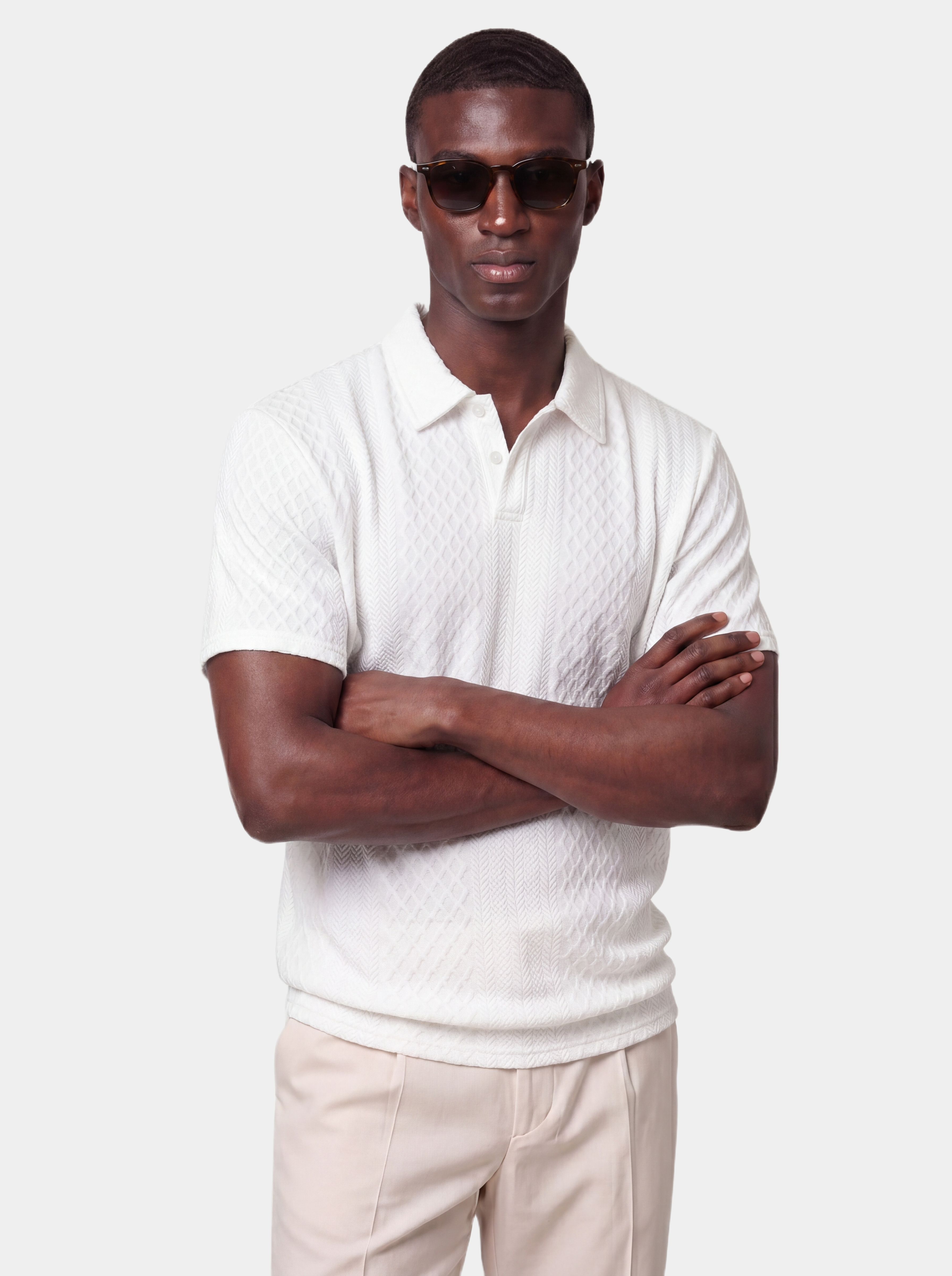 Classic Textured Jacquard Polo Shirt