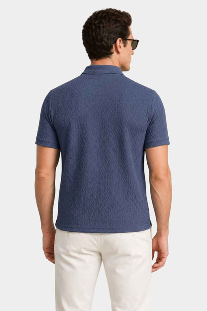 Nylon Stretch Jacquard Golf Polo Shirt