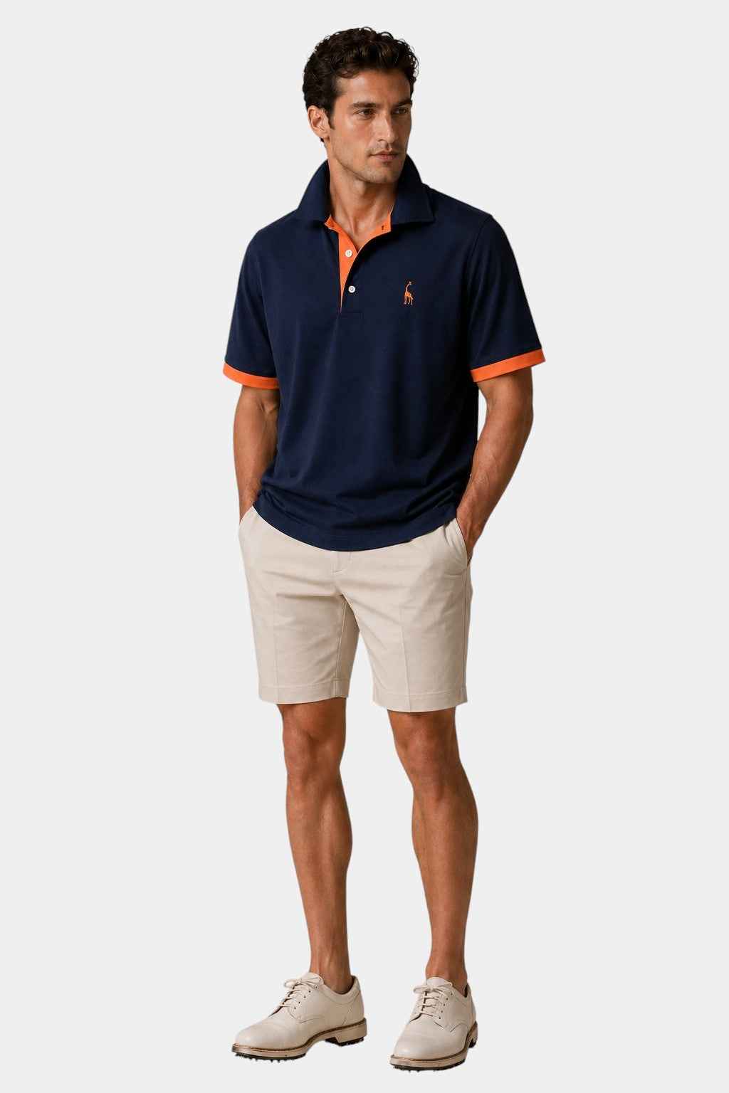 Cotton Blend Embroidered Polo Shirt