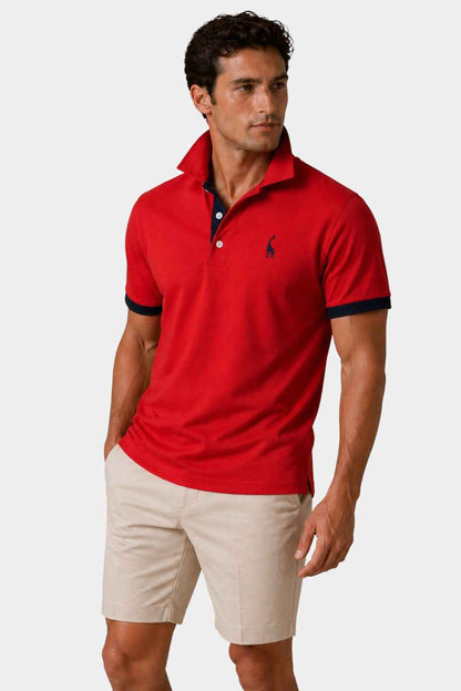 Cotton Blend Embroidered Polo Shirt