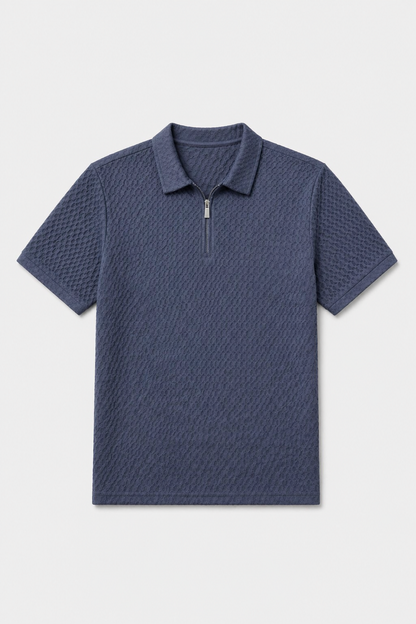 Nylon Stretch Jacquard Golf Polo Shirt