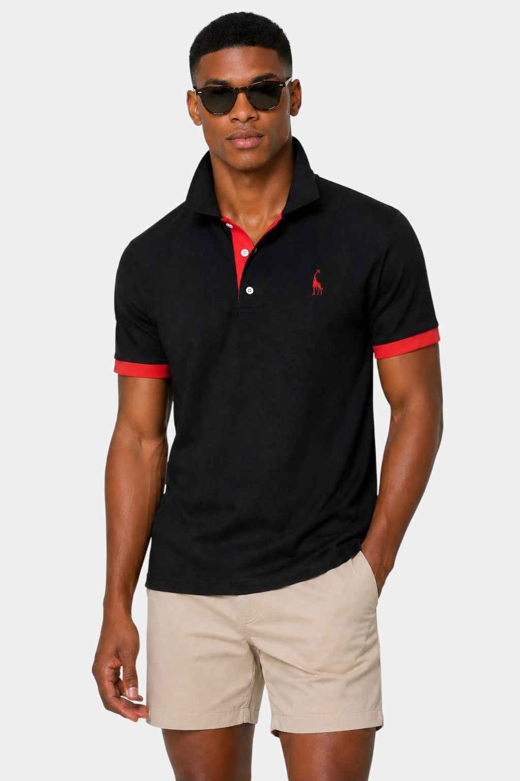 Cotton Blend Embroidered Polo Shirt