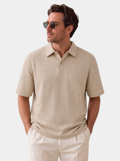 Classic Textured Jacquard Polo Shirt