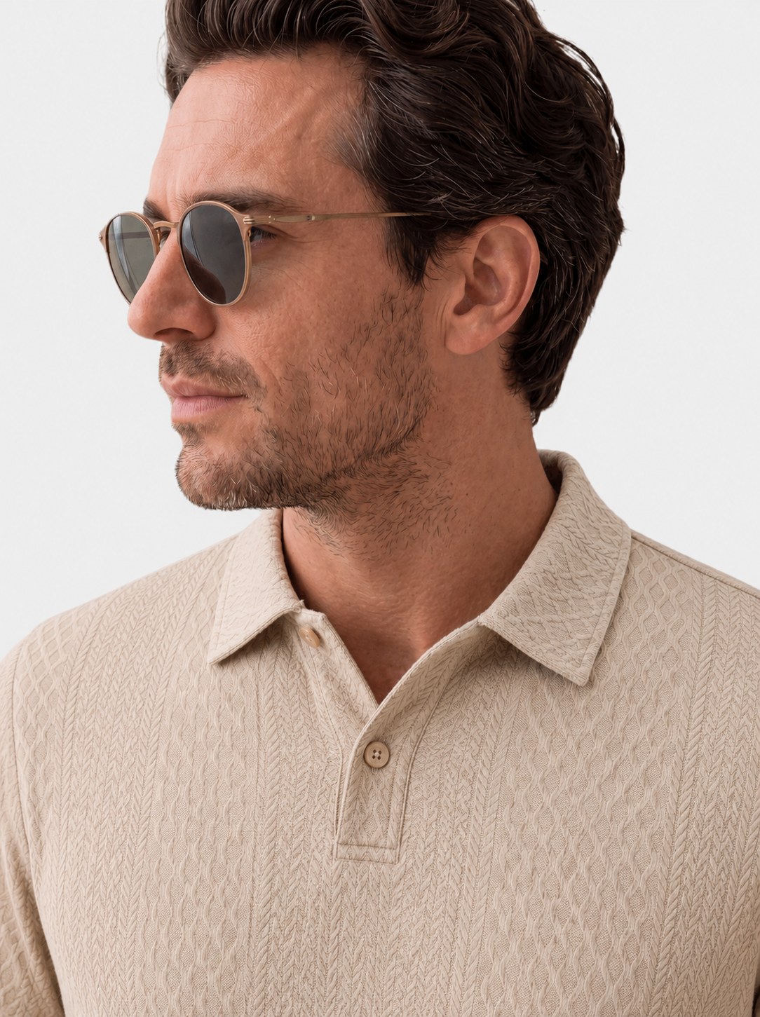 Classic Textured Jacquard Polo Shirt