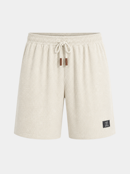 Waffle Textured Cotton-Blend Shorts