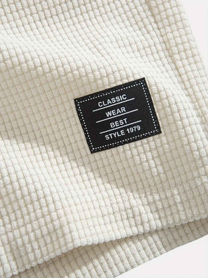 Waffle Textured Cotton-Blend Shorts